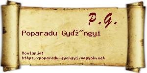 Poparadu Gyöngyi névjegykártya