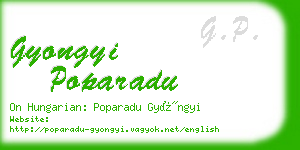 gyongyi poparadu business card